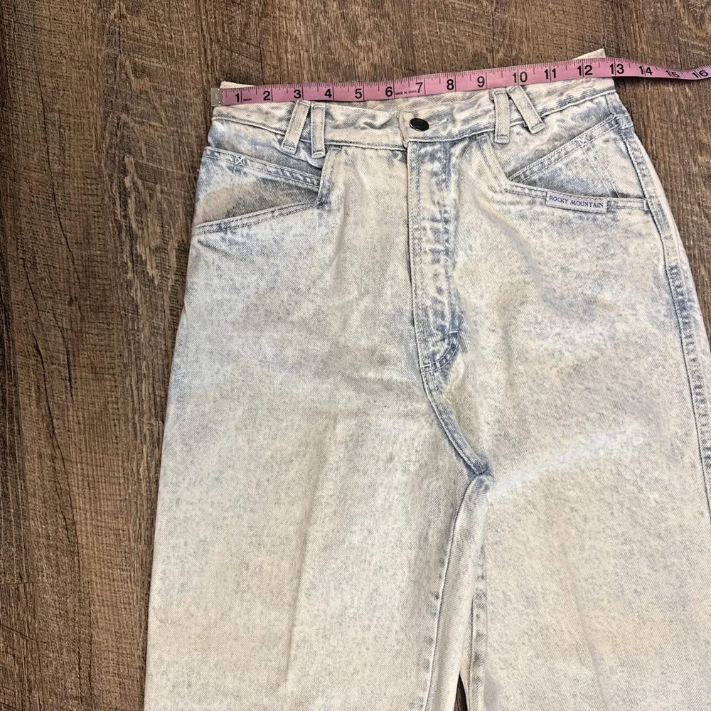 Vtg Rocky Mountain Bare Back Jeans Women Sz 29/9 Acid Wash‎ Cotton High Rise Mom